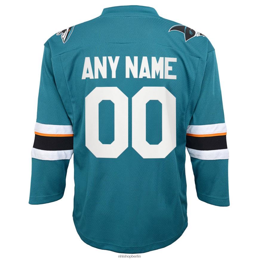 Jugend NHL San Jose Sharks Teal 2021/22 Heim-Replika-Trikot nach Maß Kleidung BF680T314