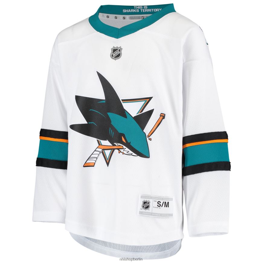 Jugend NHL San Jose Sharks weißes Replika-Auswärtstrikot Kleidung BF680T606