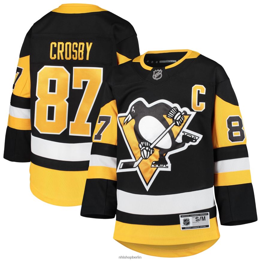 Jugend NHL Schwarzes Premier-Spieler-Trikot der Pittsburgh Penguins von Sidney Crosby Kleidung BF680T228