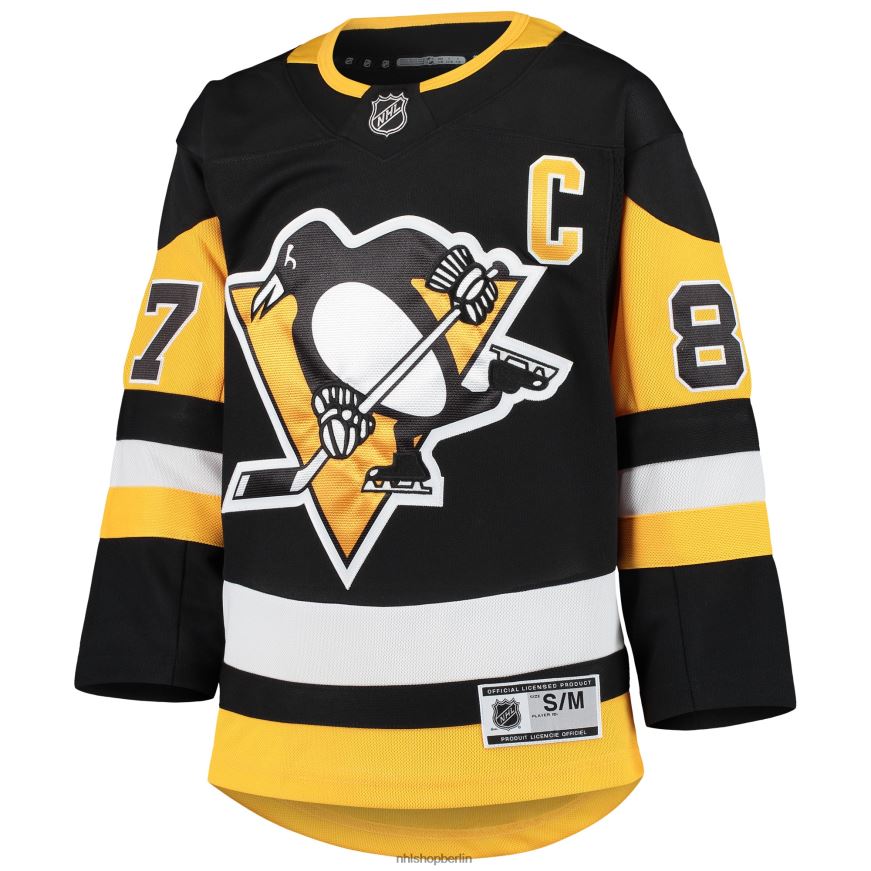 Jugend NHL Schwarzes Premier-Spieler-Trikot der Pittsburgh Penguins von Sidney Crosby Kleidung BF680T228