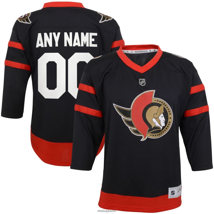 Jugend NHL Schwarzes Replika-Heimtrikot der Ottawa Senators nach Maß Kleidung BF680T1663