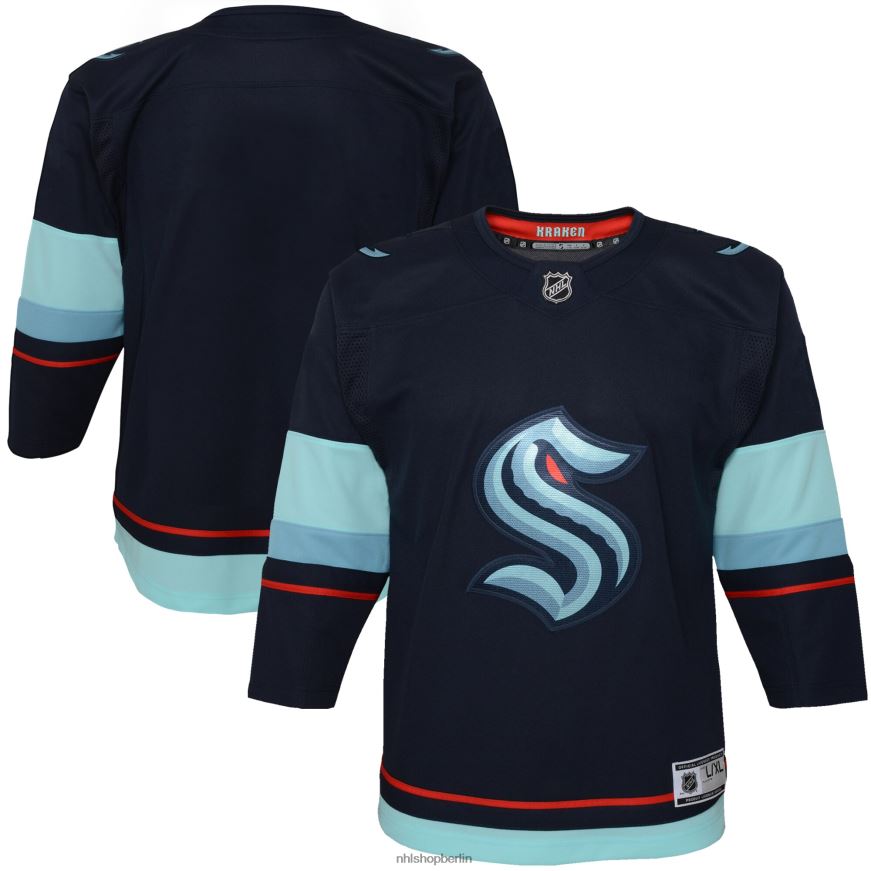 Jugend NHL Seattle Kraken Marineblaues Heim-Premier-Trikot Kleidung BF680T519