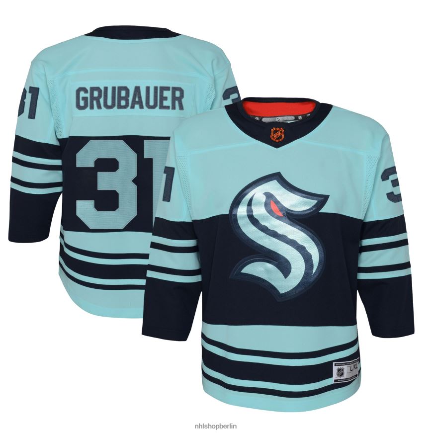 Jugend NHL Seattle Kraken Philipp Grubauer Teal Special Edition 20 Premier-Spieler-Trikot Kleidung BF680T787