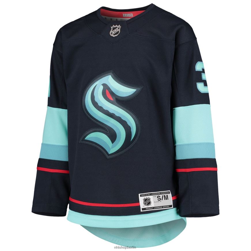 Jugend NHL Seattle Kraken Philipp Grubauer Tiefseeblaues Premier-Spieler-Heimtrikot Kleidung BF680T639