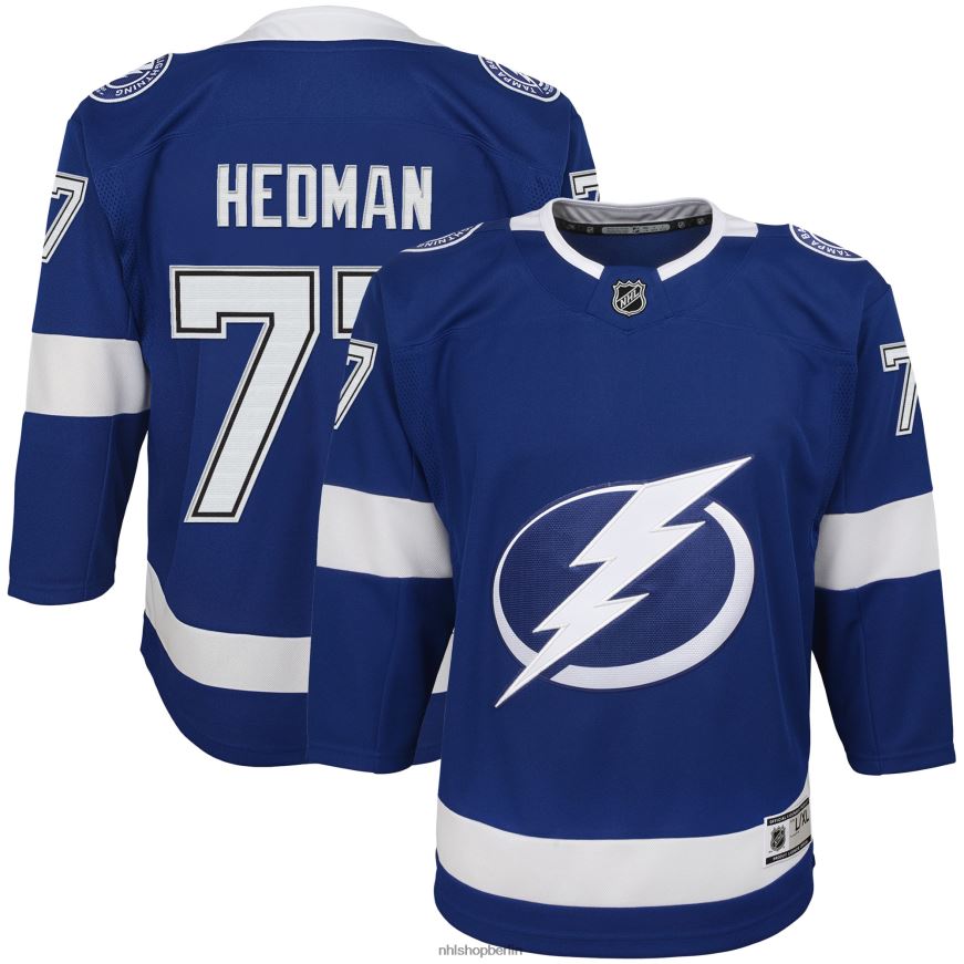 Jugend NHL Tampa Bay Lightning Victor Hedman blaues Home-Premier-Spieler-Trikot Kleidung BF680T575