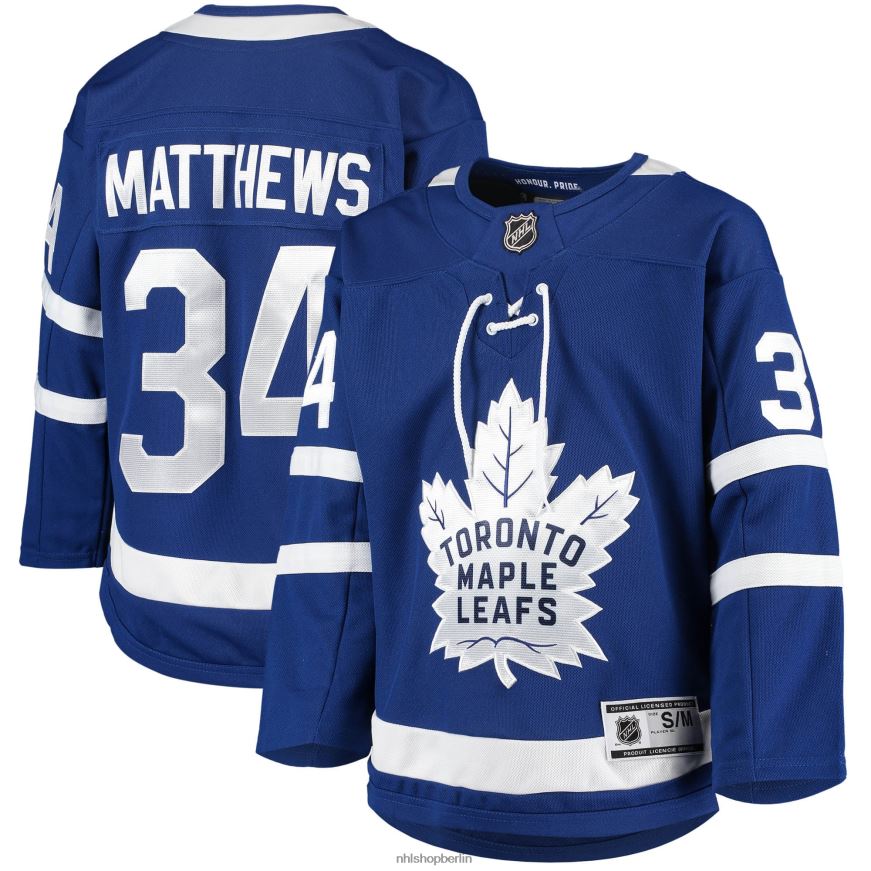 Jugend NHL Toronto Maple Leafs Auston Matthews blaues Home-Premier-Spieler-Trikot Kleidung BF680T144