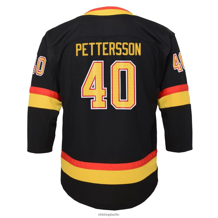 Jugend NHL Vancouver Canucks Elias Pettersson 2019/20 Flying Skate Premier-Spieler-Trikot in Schwarz Kleidung BF680T1760