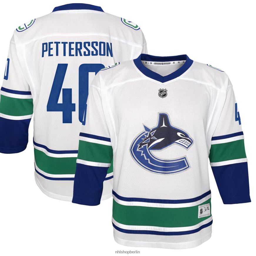 Jugend NHL Vancouver Canucks Elias Pettersson Weißes 2019/20 Replika-Spielertrikot Kleidung BF680T1814