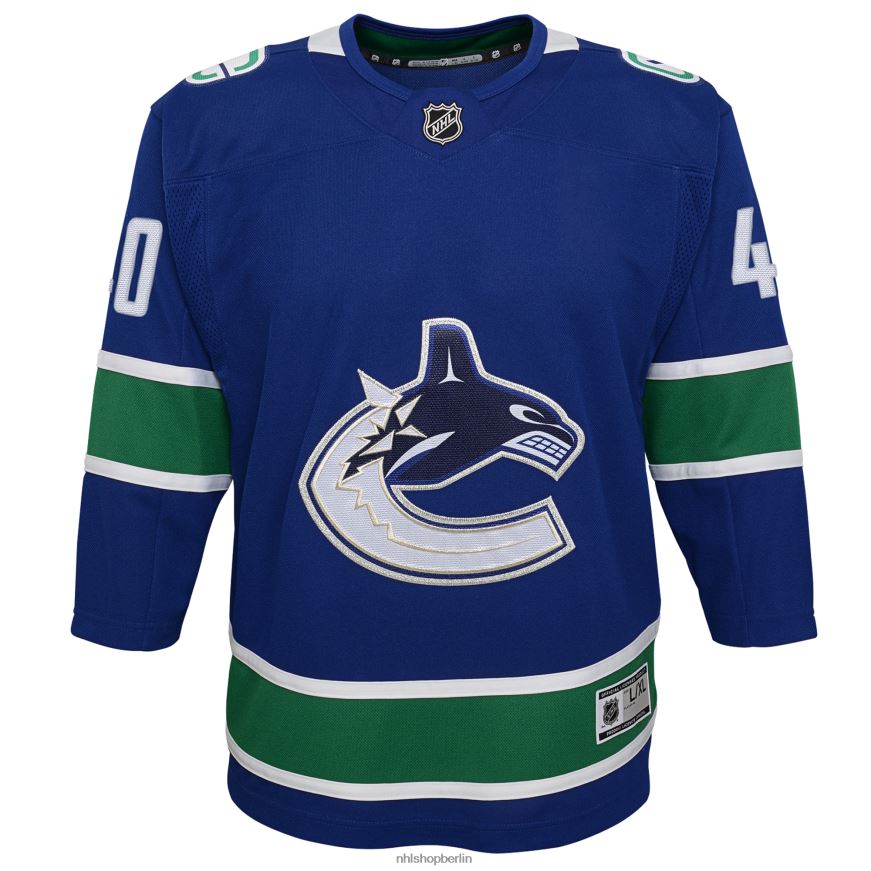 Jugend NHL Vancouver Canucks Elias Pettersson blaues 2019/20 Premier-Spieler-Heimtrikot Kleidung BF680T1798