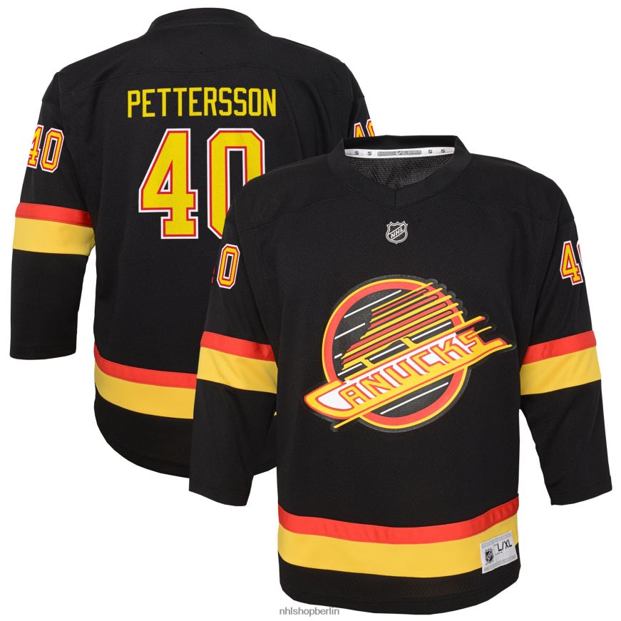 Jugend NHL Vancouver Canucks Elias Pettersson schwarzes 2019/20 Flying Skate Replika-Spielertrikot Kleidung BF680T719