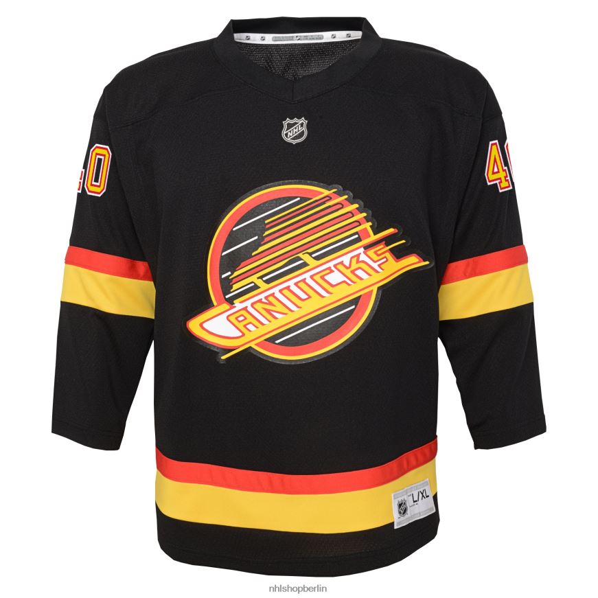 Jugend NHL Vancouver Canucks Elias Pettersson schwarzes 2019/20 Flying Skate Replika-Spielertrikot Kleidung BF680T719