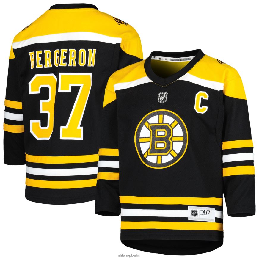 Jugend NHL Vorschul-Boston-Bruins-Patrice-Bergeron-schwarzes Replika-Spielertrikot Kleidung BF680T95