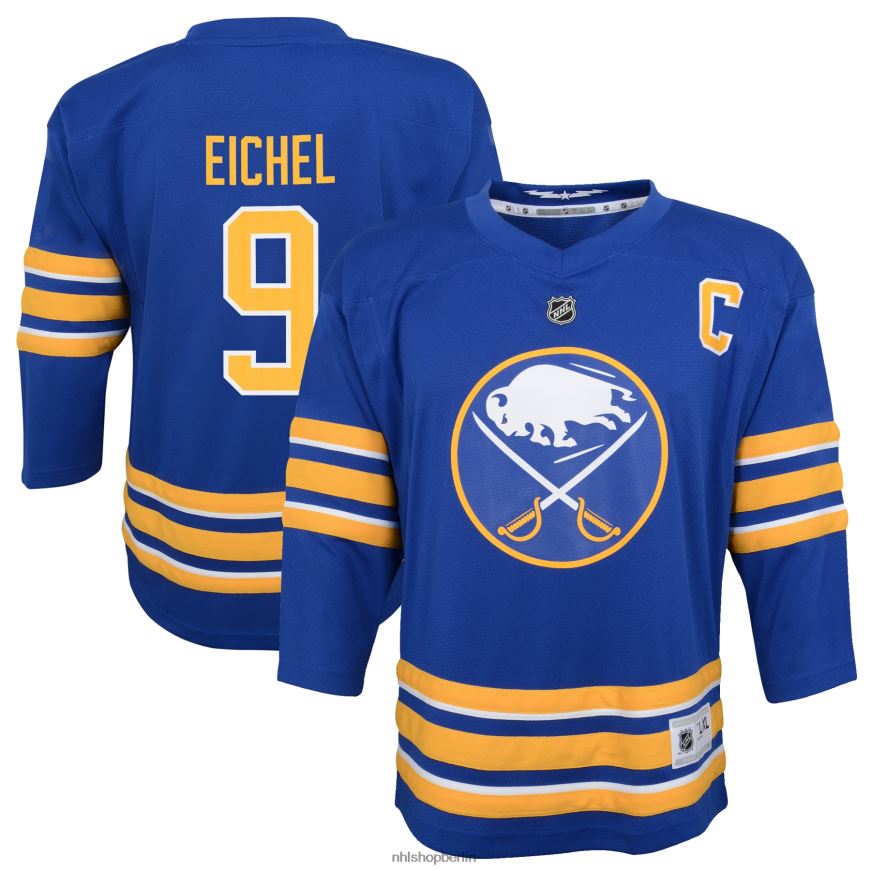 Jugend NHL Vorschul-Buffalo Sabres Jack Eichel Royal Home Replica-Spielertrikot Kleidung BF680T1251