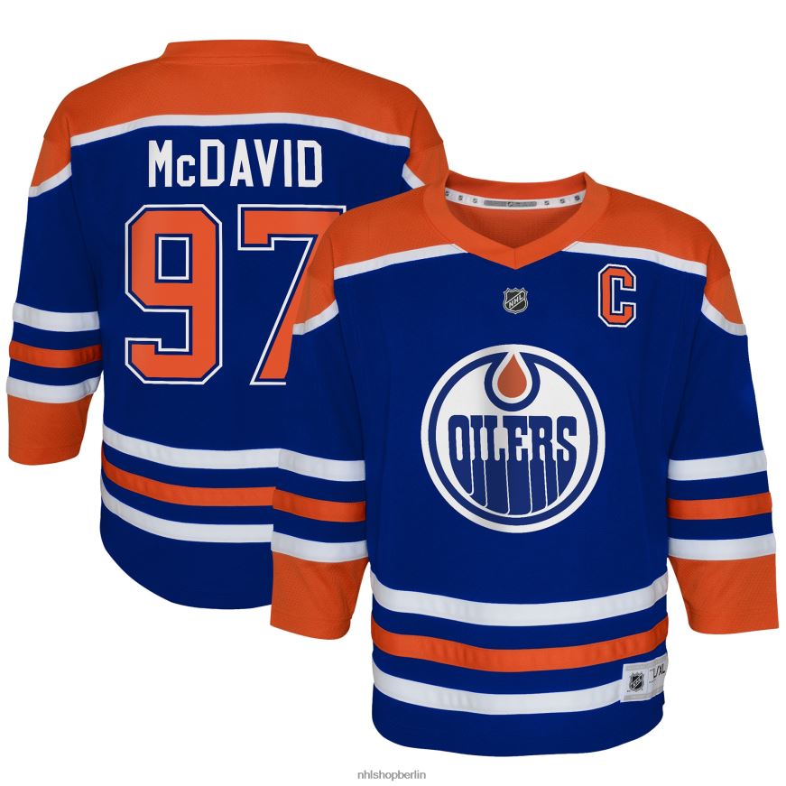 Jugend NHL Vorschul-Edmonton Oilers Connor McDavid Royal Home Replika-Spielertrikot Kleidung BF680T289