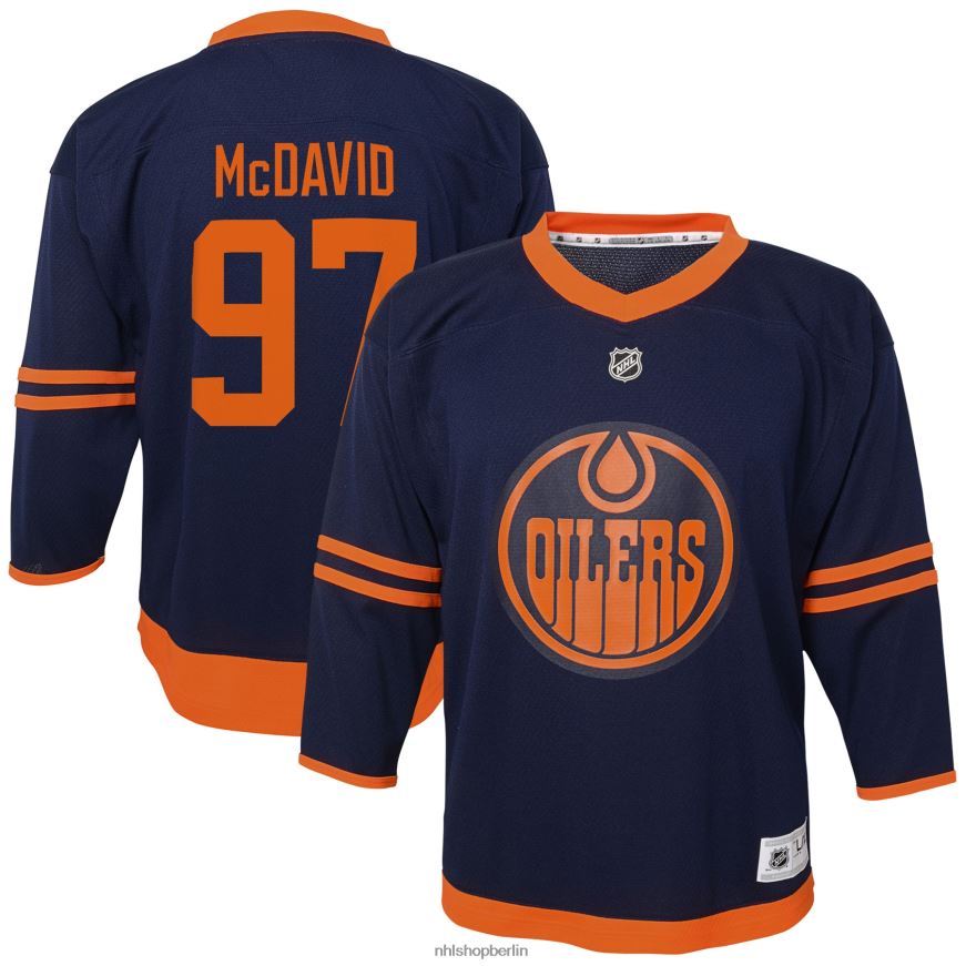 Jugend NHL Vorschule Edmonton Oilers Connor McDavid Navy Alternative Replica Player Jersey Kleidung BF680T571