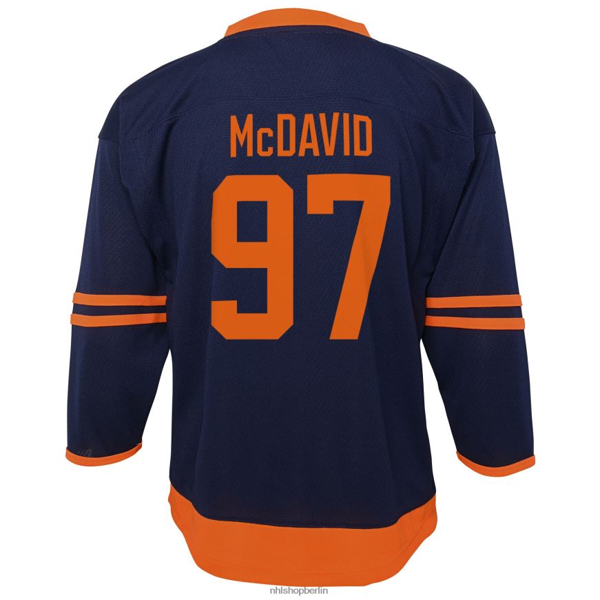 Jugend NHL Vorschule Edmonton Oilers Connor McDavid Navy Alternative Replica Player Jersey Kleidung BF680T571