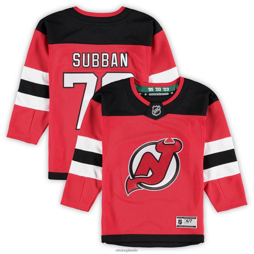 Jugend NHL Vorschule New Jersey Devils PK Rotes Subban-Heim-Premier-Spieler-Trikot Kleidung BF680T1445