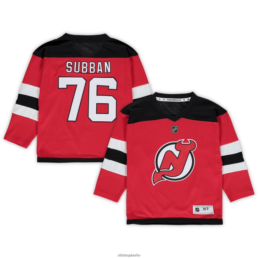 Jugend NHL Vorschule New Jersey Devils PK Rotes Subban-Heim-Replica-Spielertrikot Kleidung BF680T1990