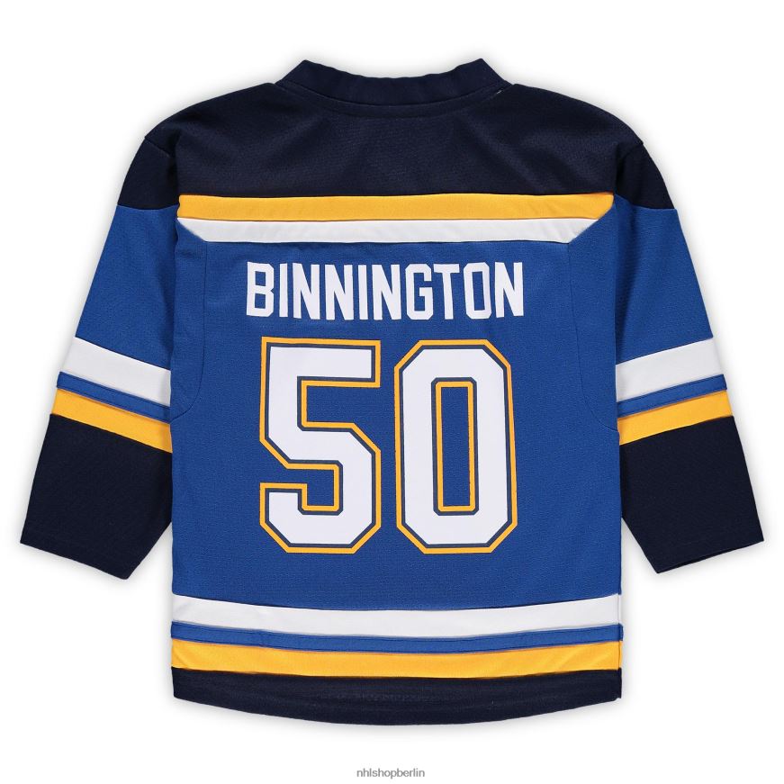 Jugend NHL Vorschulst Louis Blues Jordan Binnington Blue Home Replik-Spielertrikot Kleidung BF680T812