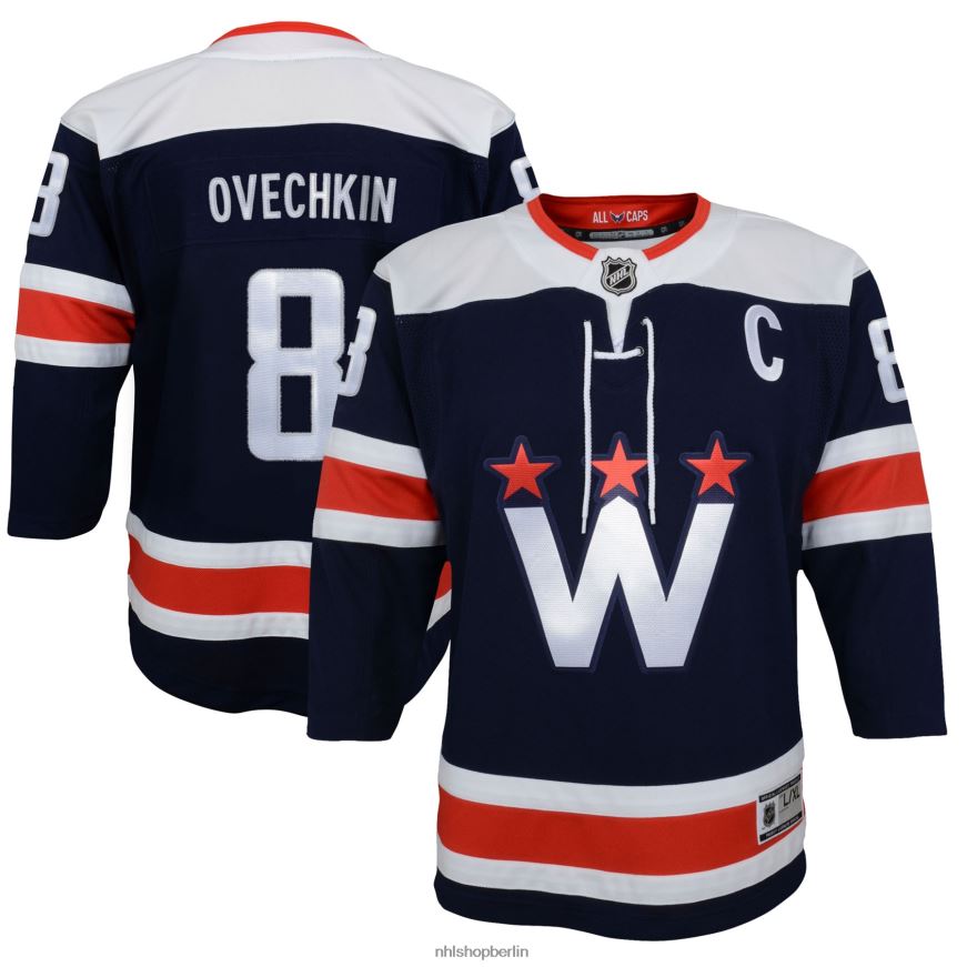 Jugend NHL Washington Capitals Alexander Ovechkin Navy 2020/21 alternatives Premier-Spieler-Trikot Kleidung BF680T1142