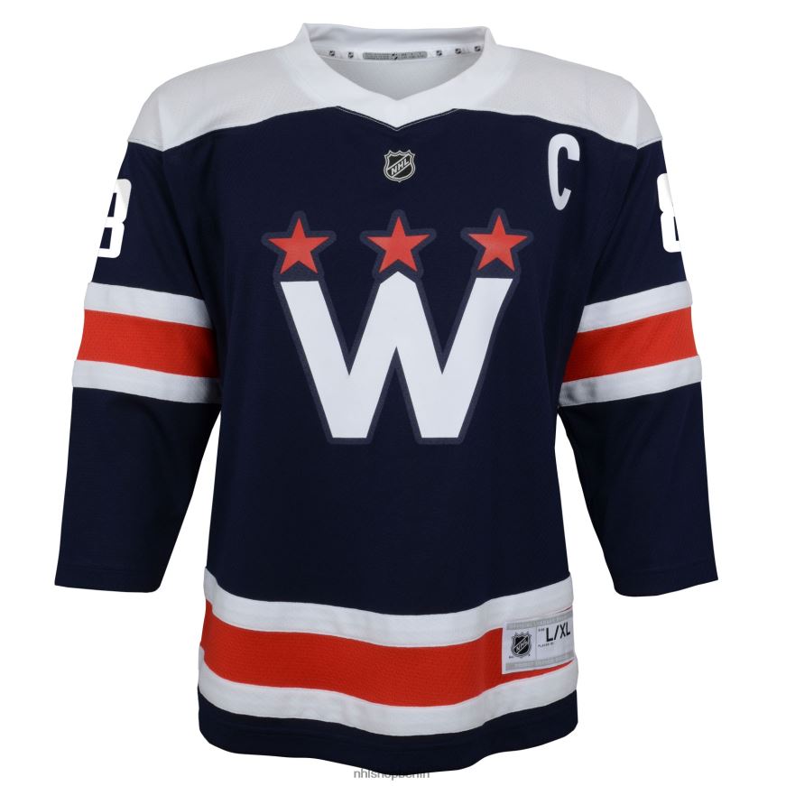 Jugend NHL Washington Capitals Alexander Ovechkin Navy 2020/21 alternatives Replica-Spielertrikot Kleidung BF680T381