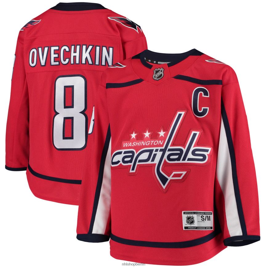 Jugend NHL Washington Capitals Alexander Ovechkin rotes Premier-Spieler-Heimtrikot Kleidung BF680T525