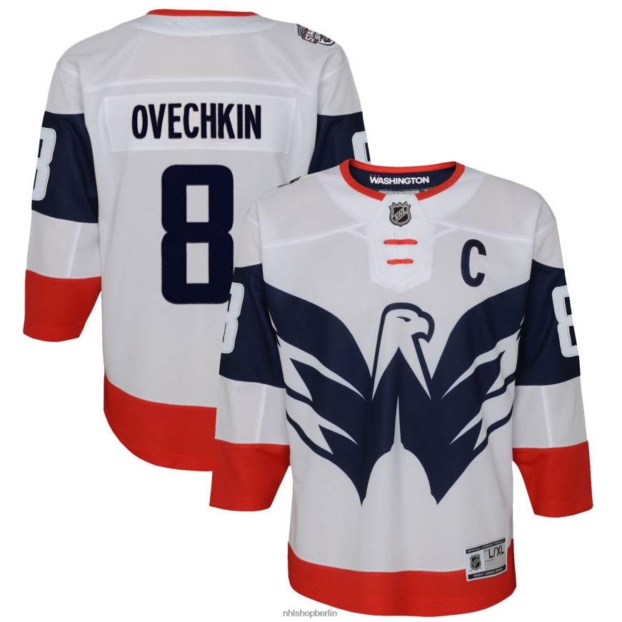 Jugend NHL Washington Capitals Alexander Ovechkin weißes Spielertrikot der Stadium Series 2023 Kleidung BF680T595