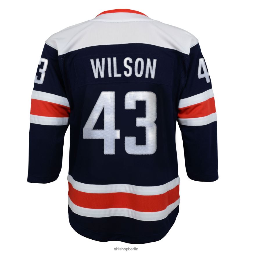 Jugend NHL Washington Capitals Tom Wilson Navy 2020/21 alternatives Premier-Spieler-Trikot Kleidung BF680T1149