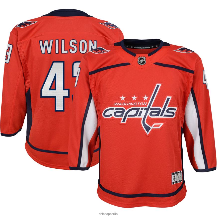 Jugend NHL Washington Capitals Tom Wilson rotes Premier-Spieler-Trikot 2022/23 Kleidung BF680T1111