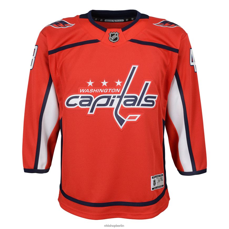 Jugend NHL Washington Capitals Tom Wilson rotes Premier-Spieler-Trikot 2022/23 Kleidung BF680T1111