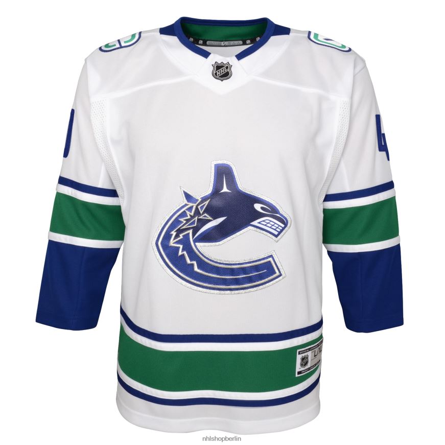 Jugend NHL Weißes Elias Pettersson-Auswärtstrikot der Vancouver Canucks 2019/20 für Premier-Spieler Kleidung BF680T1571