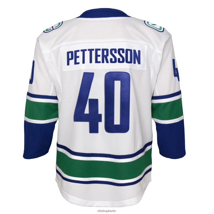 Jugend NHL Weißes Elias Pettersson-Auswärtstrikot der Vancouver Canucks 2019/20 für Premier-Spieler Kleidung BF680T1571