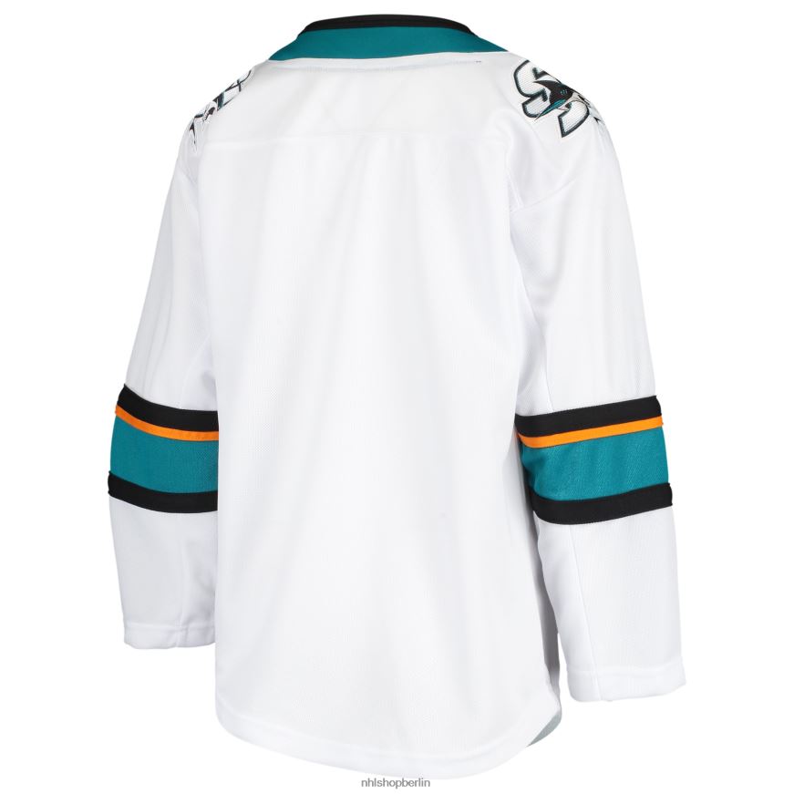 Jugend NHL Weißes Premier-Auswärtstrikot der San Jose Sharks Kleidung BF680T1117