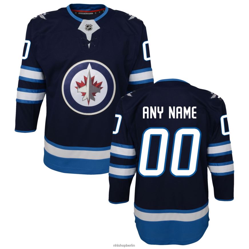 Jugend NHL Winnipeg Jets Navy Home Premier Custom Trikot Kleidung BF680T1074