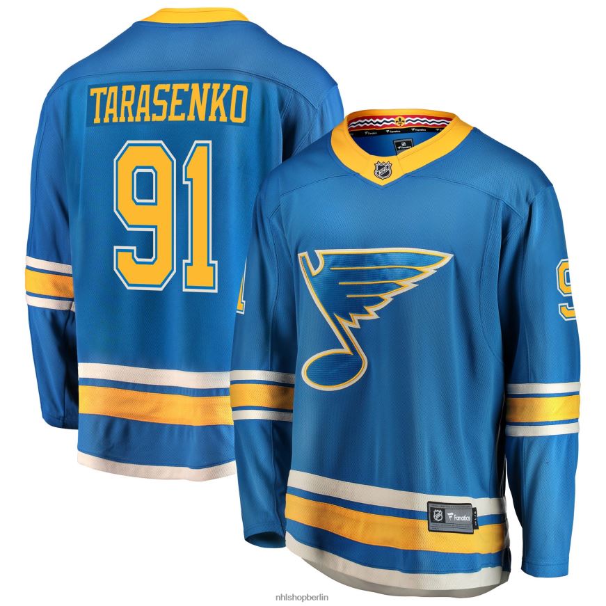 Jugend NHL st Blaues Breakaway-Alternative-Spieler-Trikot der Louis Blues von Vladimir Tarasenko mit Fanatiker-Logo Kleidung BF680T1271