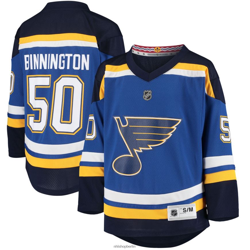 Jugend NHL st Louis Blues Jordan Binnington Blue Home Replik-Spielertrikot Kleidung BF680T584