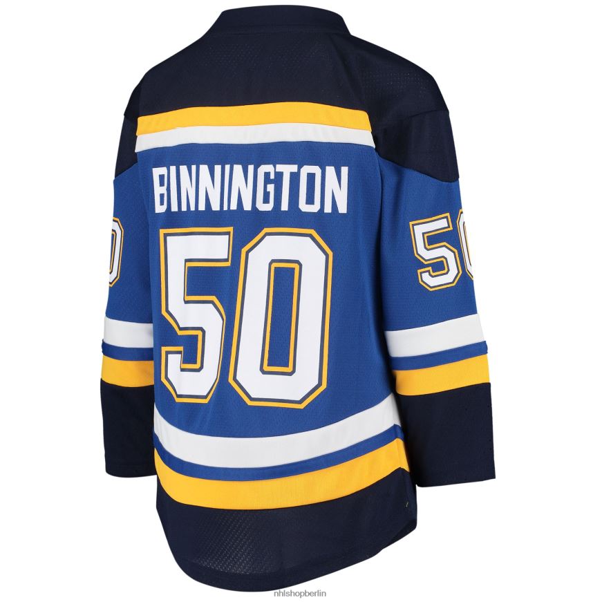 Jugend NHL st Louis Blues Jordan Binnington Blue Home Replik-Spielertrikot Kleidung BF680T584