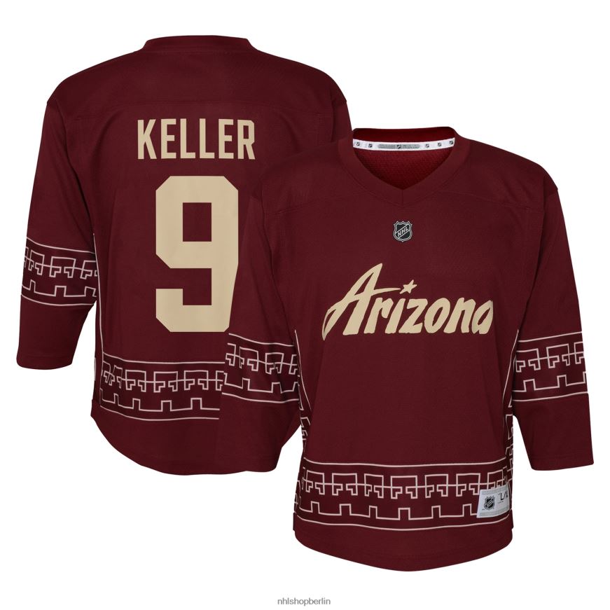 Kleinkind NHL Arizona Coyotes Clayton Keller Garnet Alternative 2022/23 Replika-Spielertrikot Kleidung BF680T968