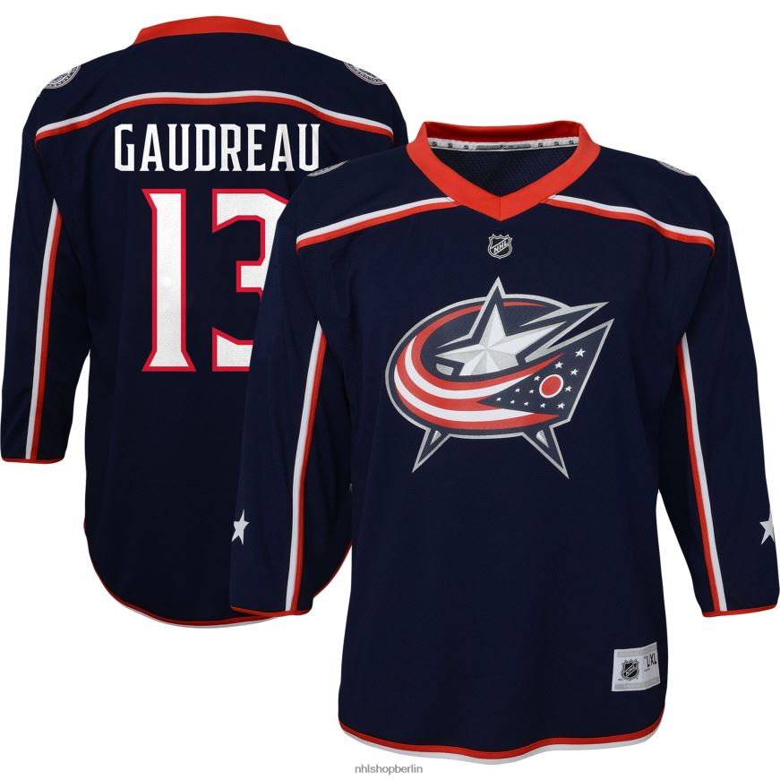 Kleinkind NHL Columbus Blue Jacken Johnny Gaudreau Marineblaues Replika-Heimtrikot des Spielers Kleidung BF680T1357