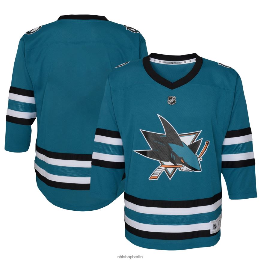 Kleinkind NHL Heimtrikot der San Jose Sharks in Blaugrün Kleidung BF680T982