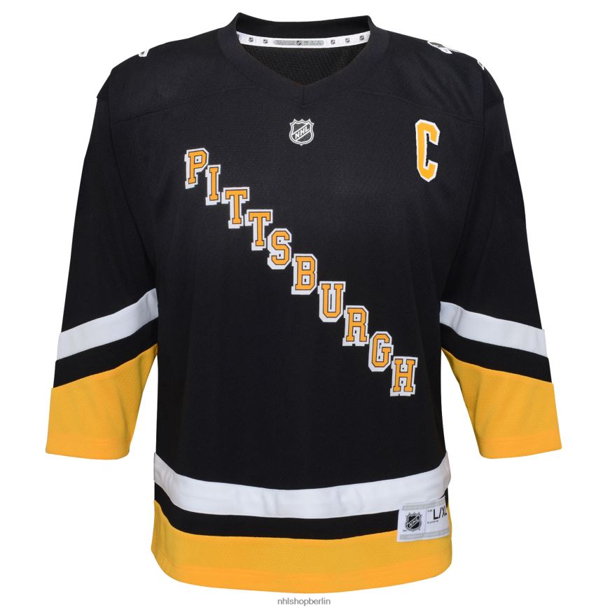 Kleinkind NHL Pittsburgh Penguins Sidney Crosby Schwarzes 2021/22 alternatives Replica-Spielertrikot Kleidung BF680T621