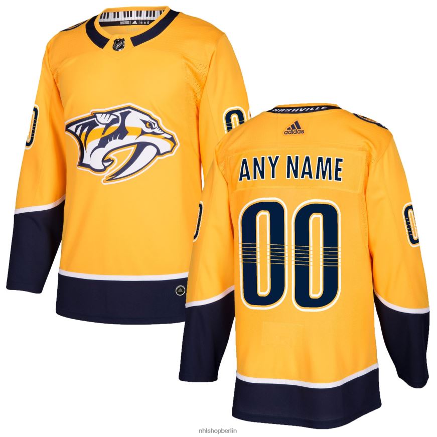 Männer NHL Adidas Gold Authentic Custom Trikot der Nashville Predators Kleidung BF680T2226