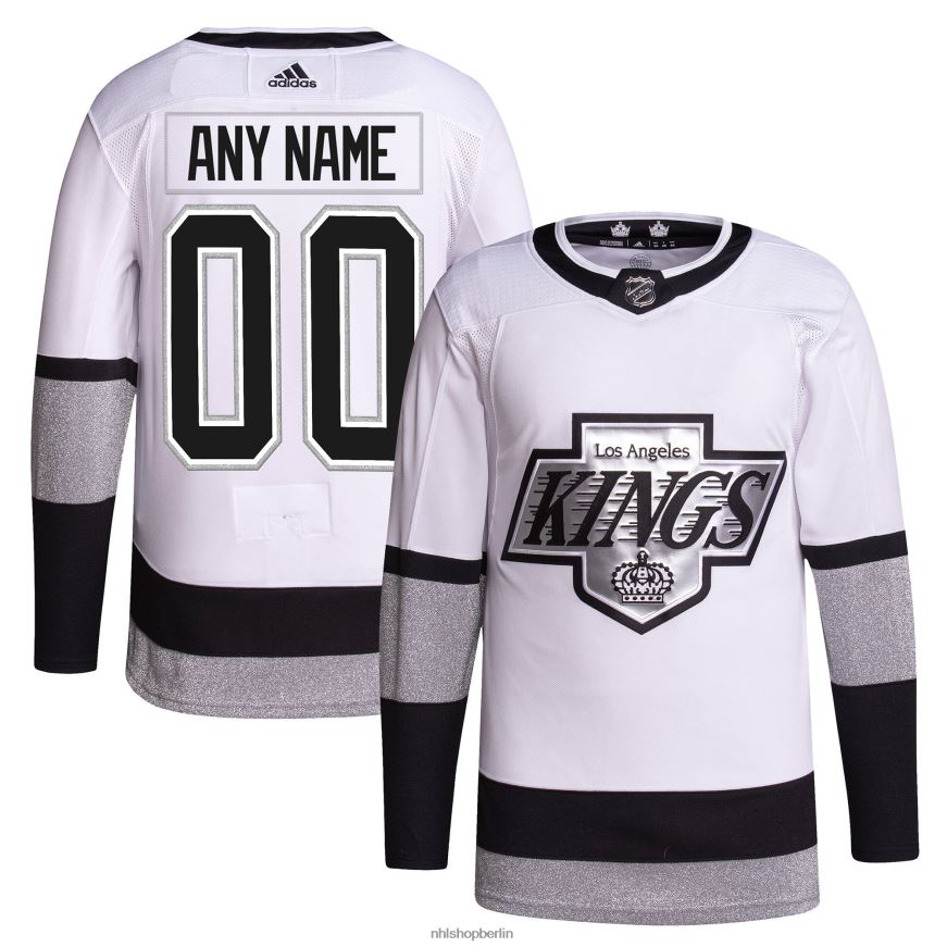 Männer NHL Adidas Los Angeles Kings Weiß 2021/22 Alternative Primegreen Authentic Pro Custom Trikot Kleidung BF680T2236