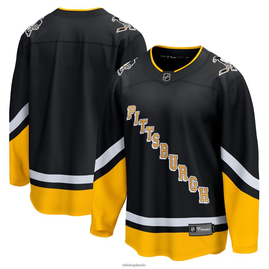 Männer NHL Alternatives Premier-Breakaway-Trikot der Pittsburgh Penguins mit Fanatics-Logo in Schwarz 2021/22 Kleidung BF680T828