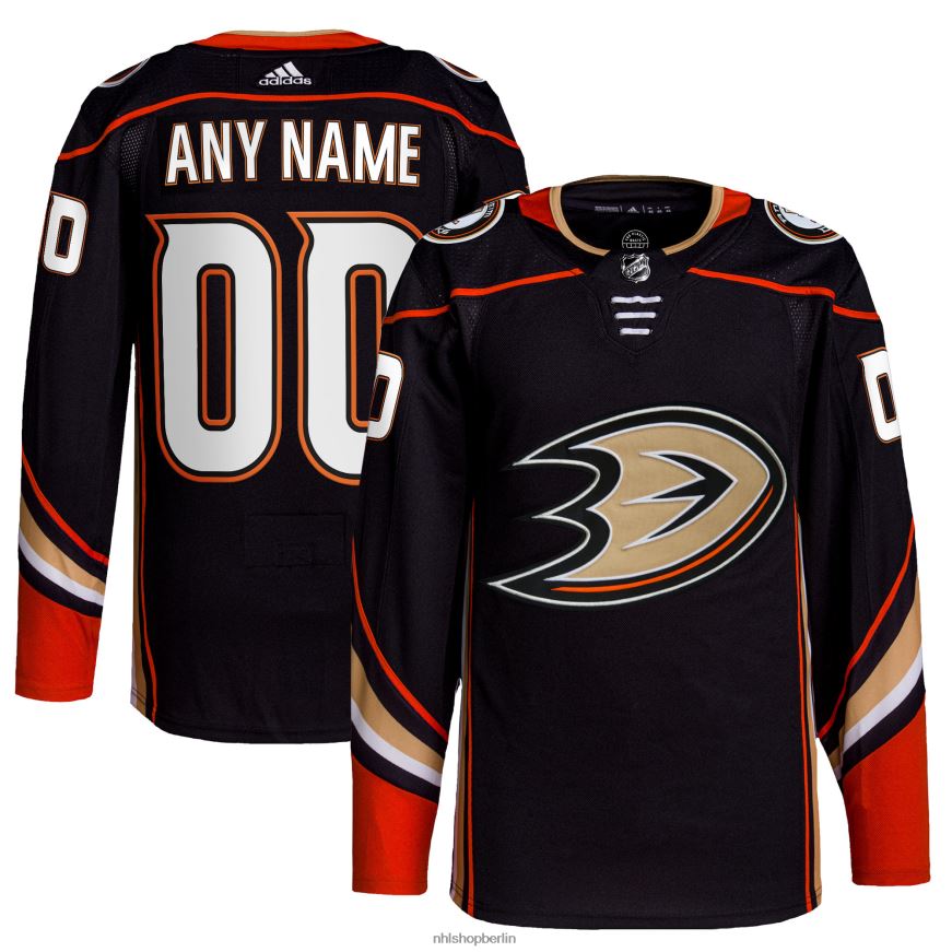 Männer NHL Anaheim Ducks adidas Black Home Authentic Pro Custom Trikot Kleidung BF680T2009