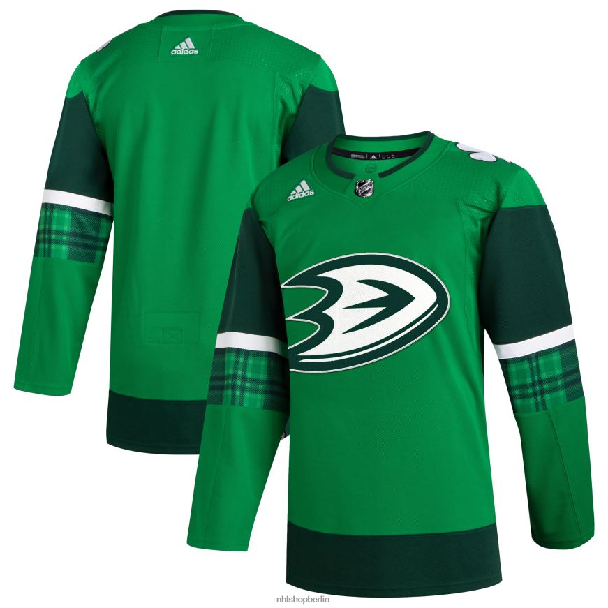 Männer NHL Anaheim Ducks adidas Kelly Green 2023 St Patricks Day Primegreen authentisches Trikot Kleidung BF680T1266