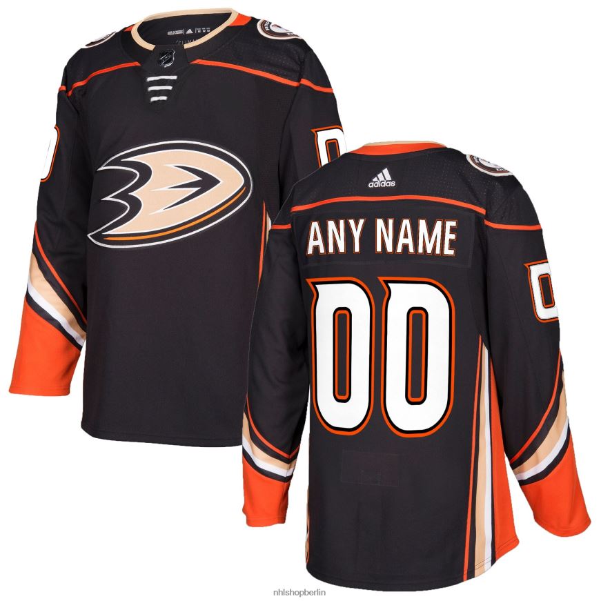 Männer NHL Anaheim Ducks adidas schwarzes authentisches individuelles Trikot Kleidung BF680T1835