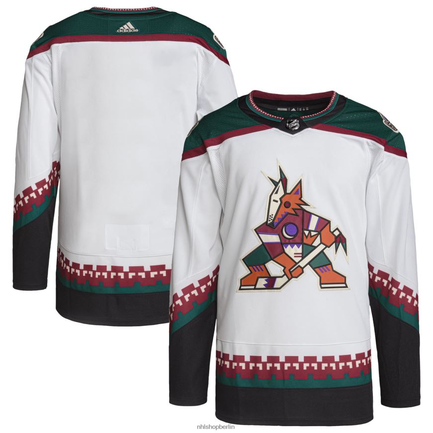 Männer NHL Arizona Coyotes Adidas White Away Primegreen Authentic Pro Blank Trikot Kleidung BF680T1092