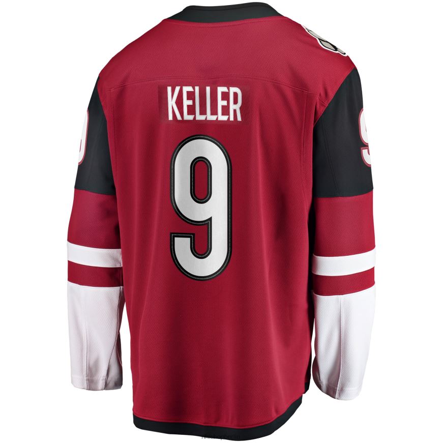 Männer NHL Arizona Coyotes Clayton Keller Fanatics Branded Garnet Home Premier Breakaway-Spielertrikot Kleidung BF680T1274