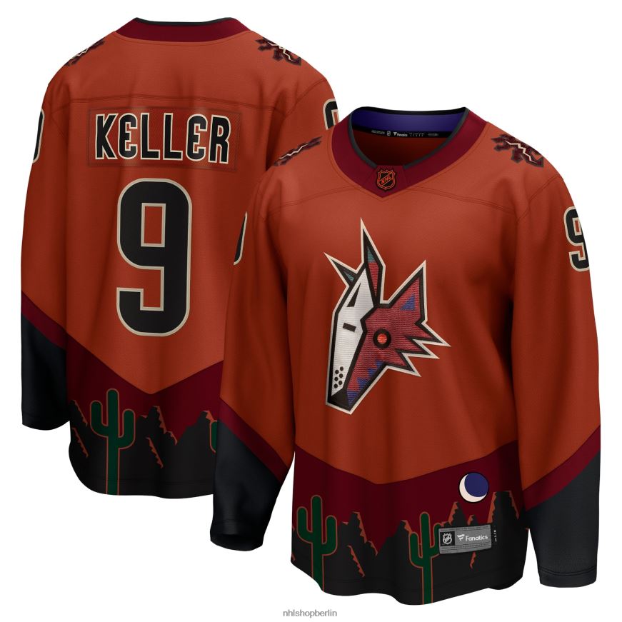 Männer NHL Arizona Coyotes Clayton Keller Fanatics gebrandetes Burnt Orange Special Edition 20 Breakaway-Spielertrikot Kleidung BF680T298